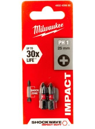 Impact Duty skrutkovací bit Shockwave PH1 x 25 mm - sada 2 ks