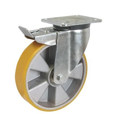 Koleso otočné s brzdou 724T ALU-G160