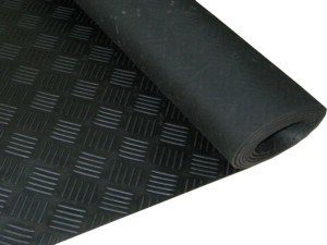 Podlahová guma CHECKER čierna - hr. 3 mm, šírka 1.25 m