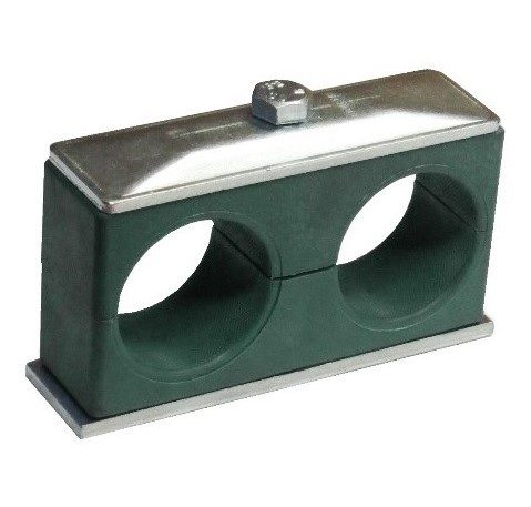 Držiak hydraulickej rúrky navarovací - pre dve rúrky 15 mm