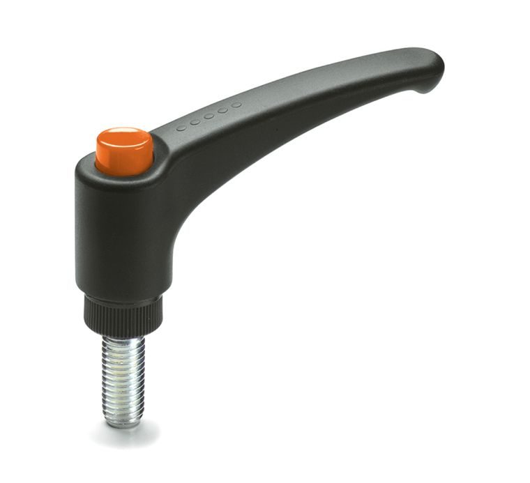 Nastaviteľná upínacia páka ELESA+GANTER ERX.108 p-M16 x 70 - čierna