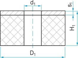 Silentblok valcový 40 x 17 typ GK - priechodný, d1=17, d2=9