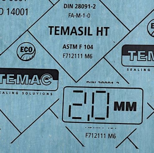 Tesniaca bezazbestová doska TEMASIL HT - hr. 0.5 mm - 1500 x 1500 mm