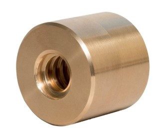 Trapézová jednochodá matice kulatá pravá Tr. 18 x 4 - bronz