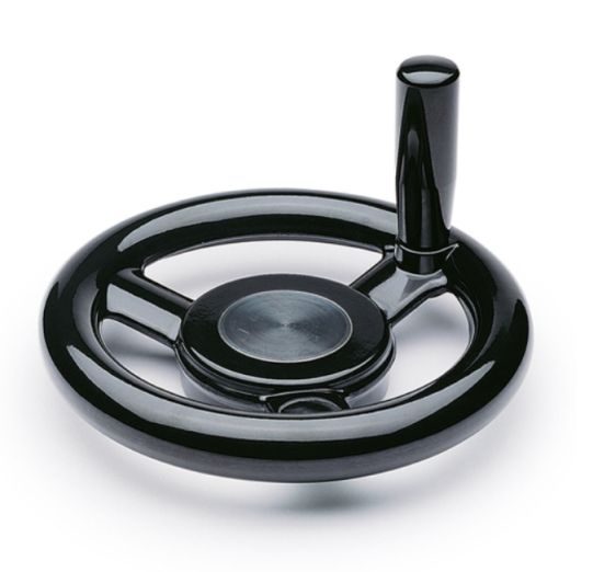 Ovládacie koleso ELESA+GANTER s otočnou rukoväťou VRU+I.160 pr. 160 mm - 10H9