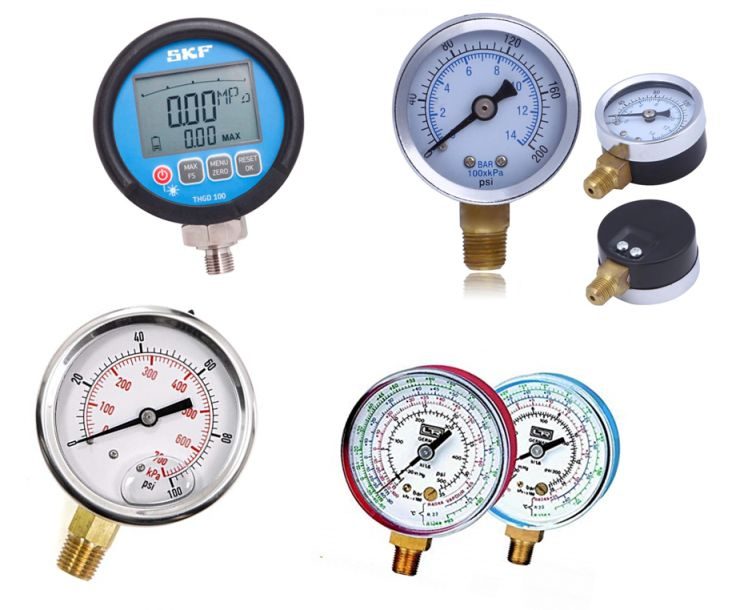 Glycerínový manometer D40 0-10 bar Z 1/8" TP 1.6 (zadné pripojenie)