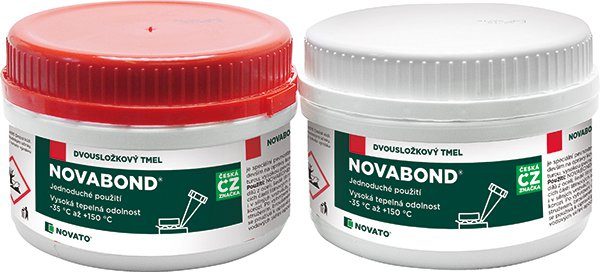 Dvojzložkový epoxidový tmel NOVATO 499 910, sada 750 g (zložka A – 500 g, zložka B – 250 g)
