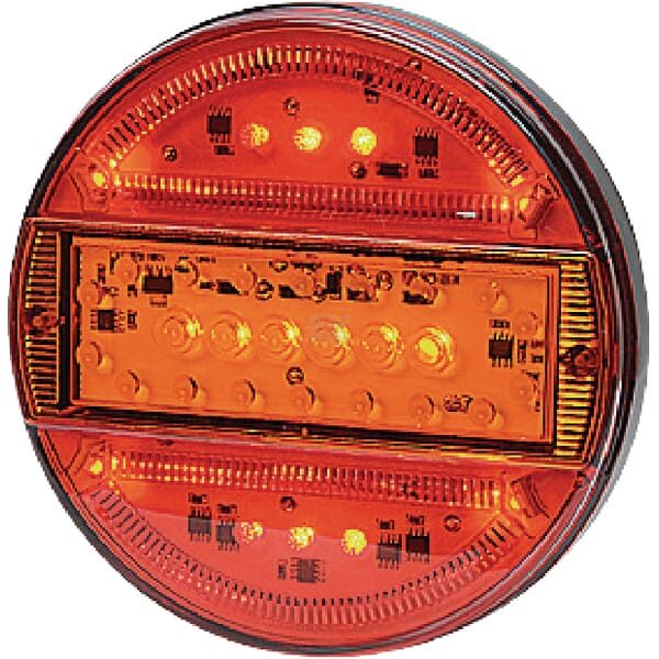 Multifunkčné zadné LED svetlo, guľaté, priemer 140 mm (12/24 V)