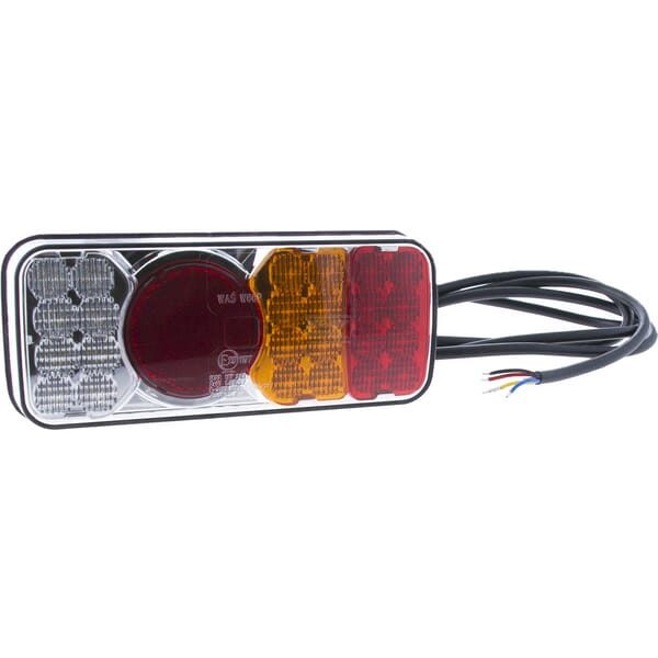 Multifunkčné pravé zadné LED svetlo, obdĺžnikové, 200,5 x 85 x 40 mm (12/24 V)