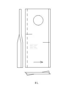Nůž rotační sekačky 4 x 49 x 112 mm levý s otvorem O 21 mm (Pöttinger) - 434969KR