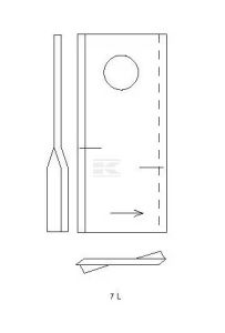 Nůž rotační sekačky levý 93 x 47 x 3 mm s otvorem O 19 mm (Kverneland, Taarup) - KT4189400001