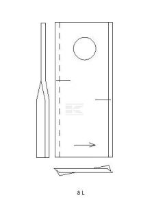 Nůž rotační sekačky 4 x 47 x 126 mm levý s otvorem 23x20,5 mm (Taarup) - KT56110900KR