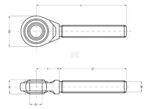 Oko s pravým závitem M27x3 (22,6 mm) - TL1602722RKR